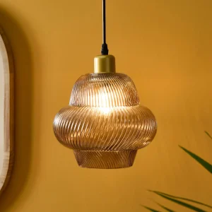 Outlet - Pimlico 22cm Glass Pendant Light - Gold